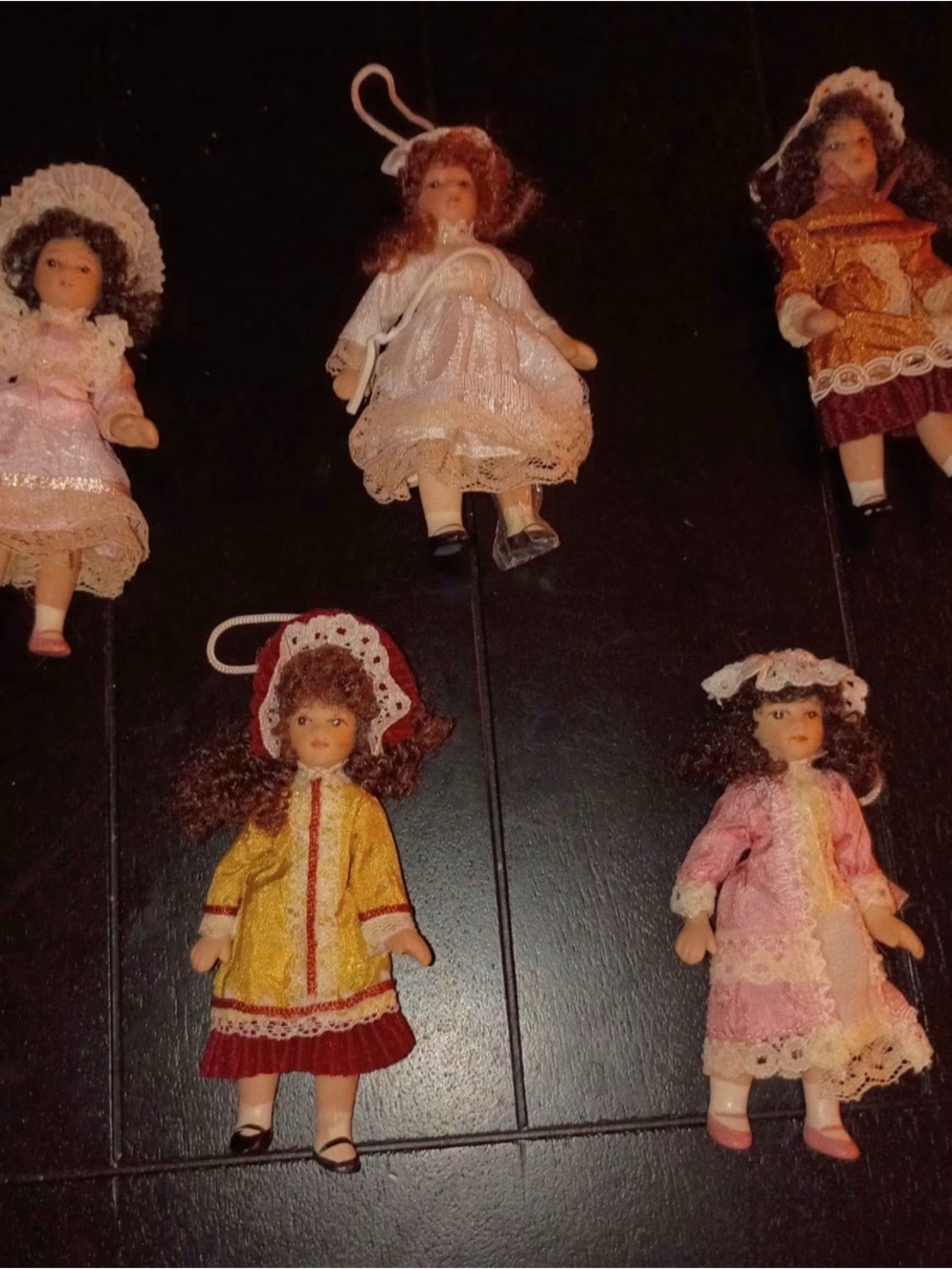 Vintage Style Pink and Yellow Mini Porcelain Doll Set - Kids Toys